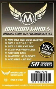 50 x Mayday Games Premium Clear Mini USA Card Sleeves (41mm x 63mm)