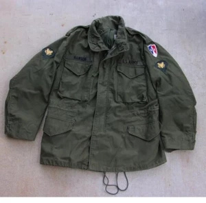 US GI M65 Field Jacket w/Patches--Medium/Short--Early 1965-66 Mfg NICE - Picture 1 of 4