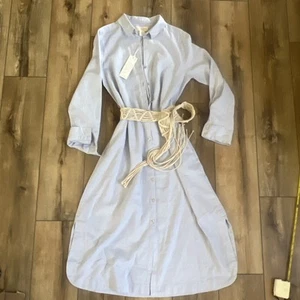 Calypso St. Barth Women’s Size M Light Blue Linen Shirt Dress Buttons Pockets - Picture 1 of 12