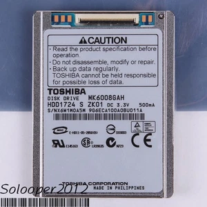 For TOSHIBA MK6008GAH 60 GB HDD 1.8" 2MB 4200RPM CE ZIP Hard Disk Drive - Picture 1 of 2
