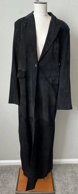 Gabardina de Colección J.Percy Marvin Richards XL Cuero Gamuza Negra Estampado Animal Foto 1 de 4