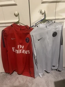 Nike PSG Sports Jacket DryFit Large Pair - New - Red & White Authentic Football - Picture 1 of 17