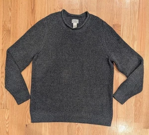 Men's L.L.Bean Organic Cotton Waffle Sweater Rollneck Crew Large Tall LT 515580 - Picture 1 of 7