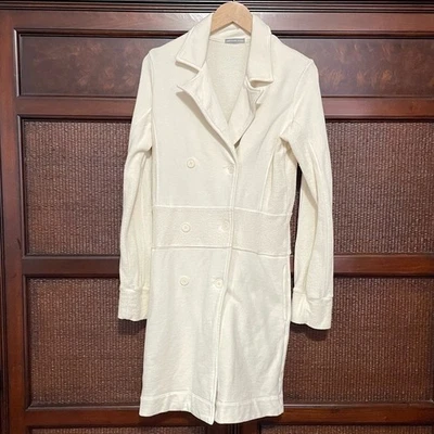 Abrigo de algodón para mujer James Perse crema doble botonadura talla 2/M Foto 1 de 4