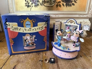 Vintage Disney Schmid Mickey Minnie Mouse Music Box Ballet Studio SEE DES TC - Picture 1 of 15