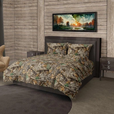 Juego de cama Queen en bolsa Realtree, 1 edredón, 1 sábana ajustable, 1 sábana plana, 2 pi Foto 1 de 4