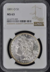 1891-O Morgan Dollar S$1 NGC MS63 - Picture 1 of 4
