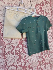 Toddler Boy Carter's 2-Piece Safari Animals Shirt and Shorts Set Size 2T NWT - Picture 1 of 12