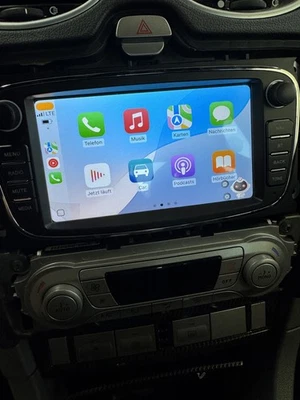 Autoradio Android 13 Carplay GPS Navi WIFI RDS Für Ford Focus MK2 Mondeo C S Max - Bild 1 von 4