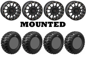Kit 4 GBC Kanati Mongrel 30x10-14 on System 3 SB-5 Beadlock Matte Black TER - Picture 1 of 5