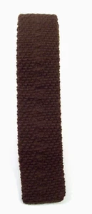 Men's Vintage Reis of New Haven Square Edge Sock Neck Tie, Brown - Picture 1 of 3