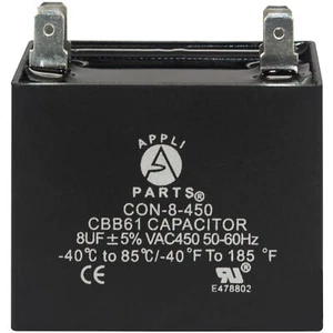 Appli Parts Lüfterkondensator 8 mfd (Microfarads) UF 450 VAC 4 Terminal Anschlüsse - Bild 1 von 7
