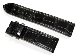 Chopard Kroko Lederarmband Schwarz für Dorn + Faltschließe Anstoß 20 mm NEU - Bild 1 von 3