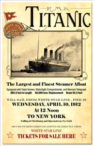 Titanic Retro-Stil Segelposter 12 x 18 - Bild 1 von 4