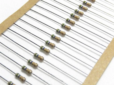 R-OHM CR25 CARBON FILM RESISTORS 1/4 WATT 10K OHM ~ 10MEG OHM 5% wv 250V - Image 1 of 4