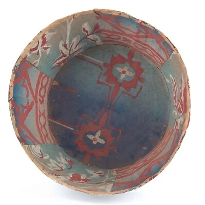 ANTIQUE HANDMADE PENNSYLVANIA WALLPAPER BOWL C1840 W/ PROVENANCE - Image 1 of 4