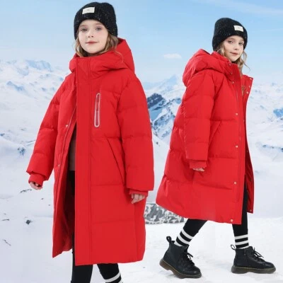 Parka invernale con cappuccio UK ragazzo ragazza scuola giacca cappotto lungo outwear giacca imbottita - Immagine 1 di 4