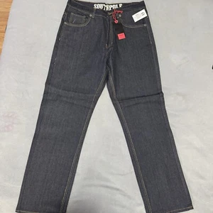Vintage SouthPole Jeans Herren 36x32 Blau Braun Tab Baggy Y2k 82628 Rot Etikett Neu - Bild 1 von 13