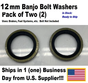12mm BANJO BOLT WASHERS (Washers Only) 2pk - For Brake, Fuel, Clutch Systems - Picture 1 of 7