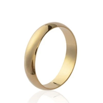 Bague alliance homme - classique - plaqué or 750 - anneau simple mariage - Photo 1/3