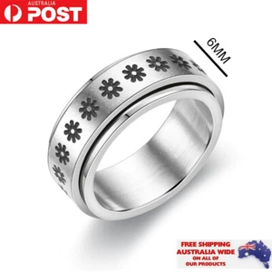 Flower Anxiety Rotation Ring Band Fashion Unisex Men Women Anniversary Gift Xmas - Picture 1 of 1