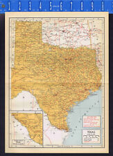 TEXAS, United States, "Lone Star State"  - 1947 Post War State Map w/ BONUS