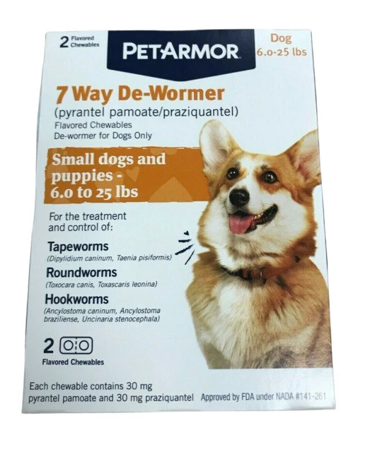 PetArmor 7 Way De-Wormer Insect Treatment for Small Dogs and Puppies - 2 Chewable Tablets