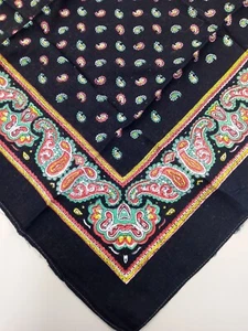 Vintage Multicolored Paisley Bandana 100% Cotton Made in Germany Western Hank - Picture 1 of 3