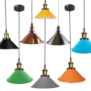 Retro Industrial Ceiling Light Cone Shade  Metal Pendant Kitchen Bedroom - Picture 1 of 44