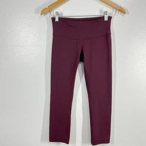 Lululemon Leggings Athletic Align High Rise  Crop Burgundy Size 4 Running Gym - Picture 1 of 6