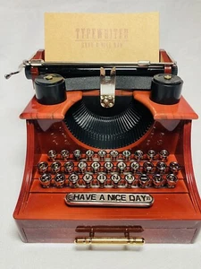 TYPEWRITER MUSIC BOX Wind Up Drawer/Trinket/Home/Office/Decoration NEW IN BOX - Picture 1 of 8