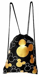 MICKEY MOUSE BACKPACK DRAWSTRING SLING TOTE BAG LICENSED NWT DISNEY LAND GOLD - Picture 1 of 3