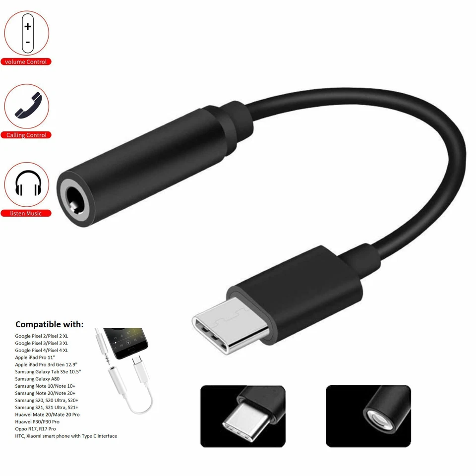 USB Type C to 3.5mm  Audio Jack Aux Cable Adapter For Galaxy S25 /S25+/S25 Ultra - Image 1 of 1