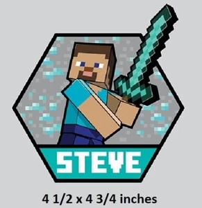Steve Decal Minecraft Personajes Peeling & Stick Arte Videojuego Pegatina de Pared Jugador - Imagen 1 de 1