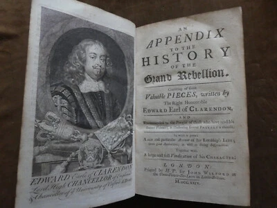 CLARENDON.An appendix to the history of the Grand Rebellion.LONDON.WILFORD.1724 - Photo 1/4