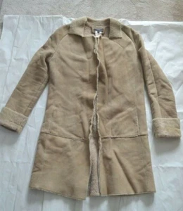 Joseph beige Lammfell Toscana Leder Lammfell offene Jacke Damen Small UK8 - Bild 1 von 12