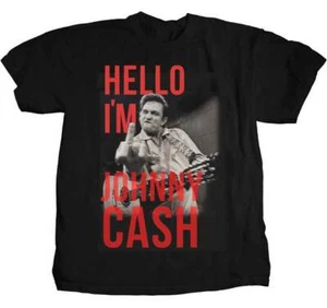 JOHNNY CASH HELLO I'M JOHNNY MUSIC BAND USA  IMPORT COTTON ST SLEEVE  T- SHIRT  - Picture 1 of 2
