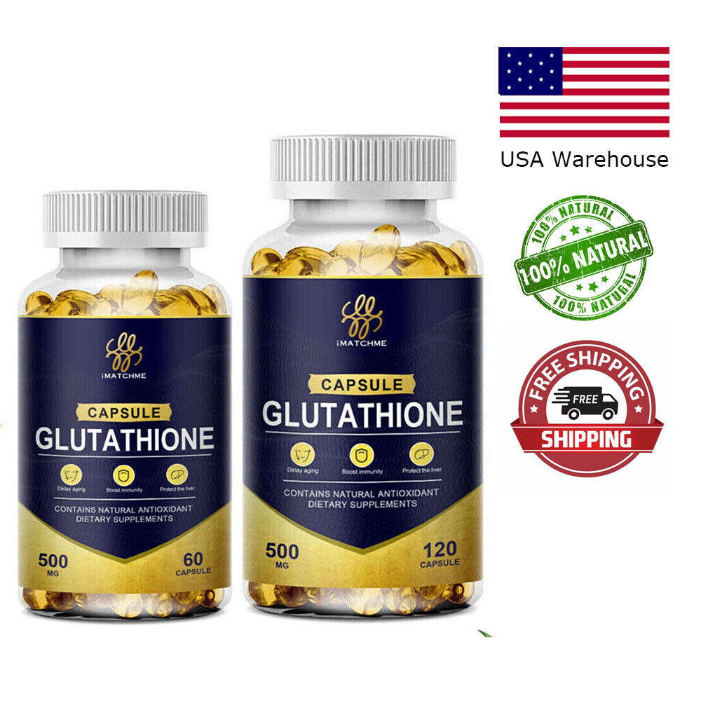 Glutathione Capsules Anti-Aging Immunity Liver Health Supplement Boost Energy