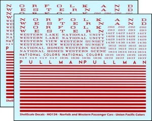 HO134 - N&W Passenger Car DECALS - Union Pacific Scheme - ShellScale Decals - Picture 1 of 1