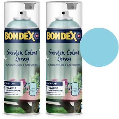 Bondex Garden Colors Spray Holzfarbe Vintage Zartes Lagunenblau Sparpack 2x400ml - Bild 1 von 4