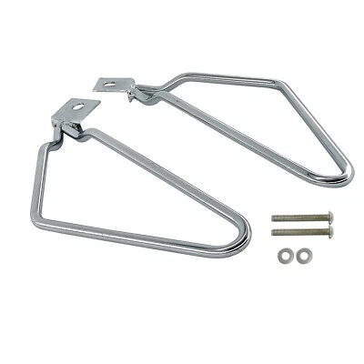 Soporte de barra de soporte de alforjas cromadas para Harley Sportster XL Dyna Fat bob Foto 1 de 4