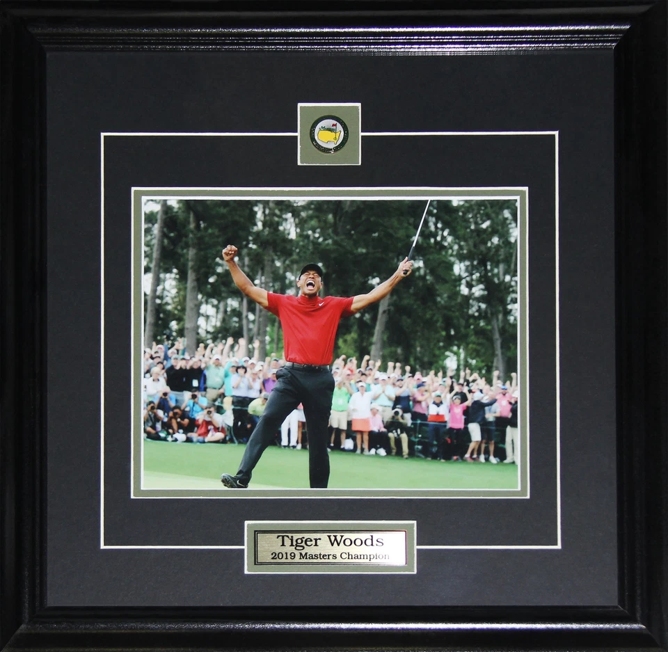 Tiger Woods PGA Golf 2019 Masters Collector Memorabilia 8x10 frame (Action) Foto 1 de 1