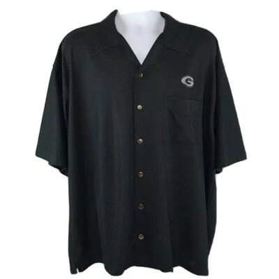 NFL Mens Packers Shirt Size XL Oversized! Collared Game Logo Short Sleeve Black - Image 1 of 4