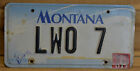 2001 Montana State Issued Personalized License Plate: "LWO 7" MIssoula County