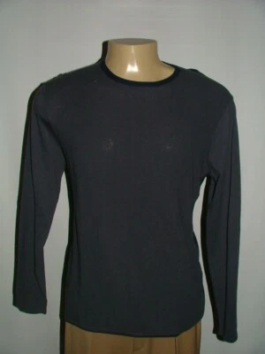 НОВЫЙ WT ZACHARY PRELLCREWNECK СВИТЕР РАЗМЕР XL 100% ХЛОПОК СЕРЫЙ СИНИЙ ТВЕРДЫЙ #295 - Изображение 1 из 4