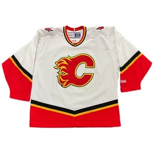 Vintage Authentic RARE Calgary Flames Hockey CCM Jersey Adult Size Large - Picture 1 of 13