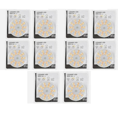 10x IKEA Ledare GX53 LED Bulbs | 600lm | 2700 Kelvin | Warm White | Dimmable 7W - Image 1 of 3
