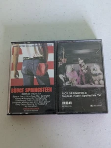 vintage rock cassette tapes Bruce Springsteen & Rick Springfield - Picture 1 of 8