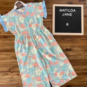 NWT Matilda Jane Dream Chasers Sleeveless Far Out Floral Knit Romper Blue Cotton - Picture 1 of 7