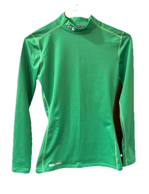 UNDER ARMOUR Women’s Coldgear Mock Neck Fitted Pullover Green Small EXCELLENT - Image 1 of 4